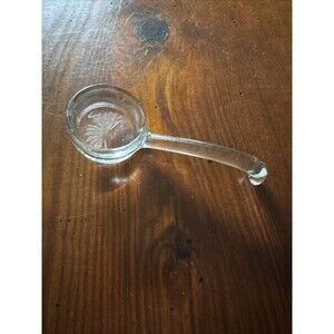 Vintage Etched Glass Mayonnaise Spoon Jelly Condiment Ladle Flat Bottom 5"